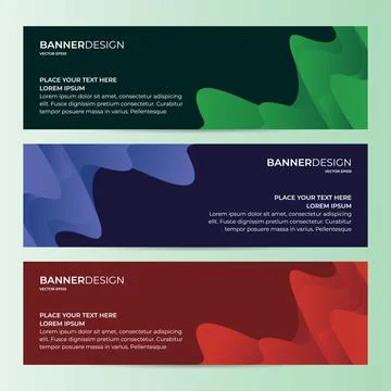 Set of Abstract Banner Design Web Template Illustrazione stock