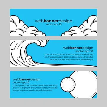 Set of Abstract Banner Design Web Template Illustrazione stock