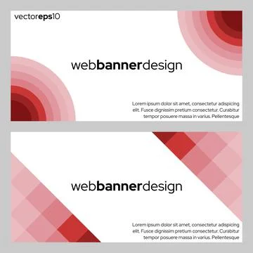 Set of Abstract Banner Design Web Template 库存插图