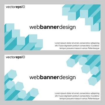 Set of Abstract Banner Design Web Template 库存插图