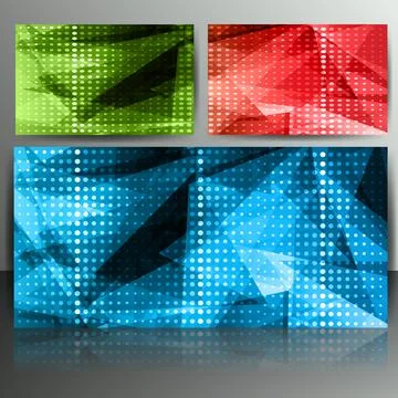 Set of abstract banners with lines and geometric elements Stockillustratie