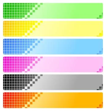 Set of abstract banners with pixels Stock Illustration