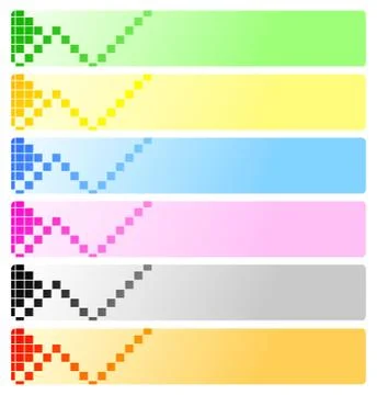Set of abstract banners with pixels Stock Illustration
