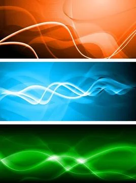 Set of abstract banners with waves - eps 10 vector Set of abstract banners... Stock Photos
