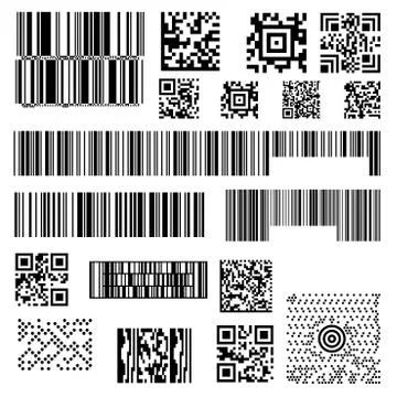 Set of abstract barcode bar code templates of scanner Stock-Illustration