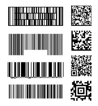Set of abstract barcode bar code templates of scanner Stockillustratie