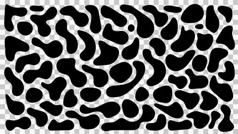 Set of abstract black blobs with fluid and irregular shapes, ideal for speech Stock Illustration