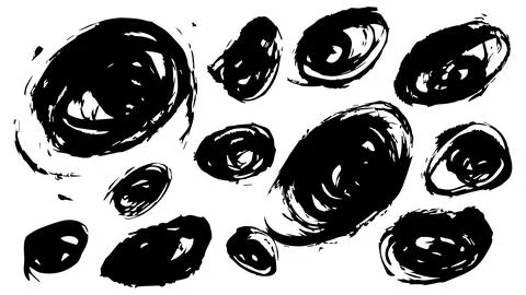 Set abstract black scribbles hand drawn ink sketch, confused thoughts Stock Illustration