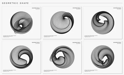 Set of abstract blended lines design template. Blend lines abstract vector. Stock Illustration