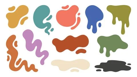 Set of abstract blob shapes with different liquid forms. modern graphic des.. Stock Illustration