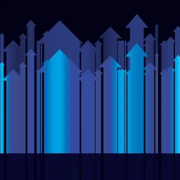Set of abstract blue arrow sequence Stock Illustration