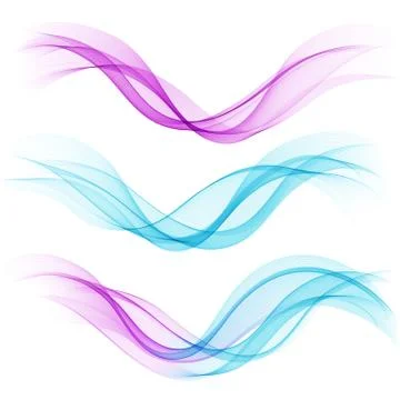Set of abstract blue waves. Vector illustration Stock Illustration