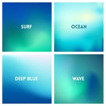 Set of abstract blurred background with sea coast Stock Illustration
