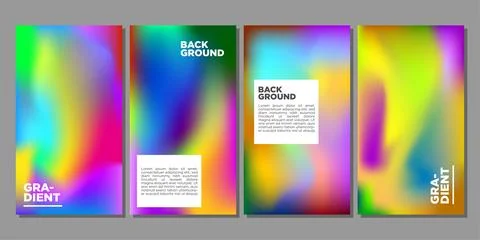 Set of abstract blurred gradient popular vector background with dummy text Stock Illustration