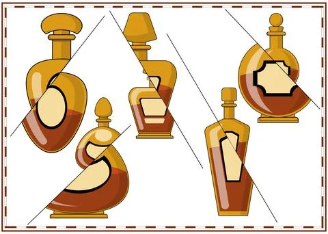 Set of abstract bottles. Stock Illustration