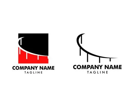Set of Abstract bridge logo design template Stock Illustration