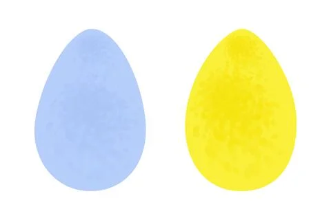 Set of Abstract Bright Easter eggs in trendy pale shades in watercolor. Happy Stock-Illustration