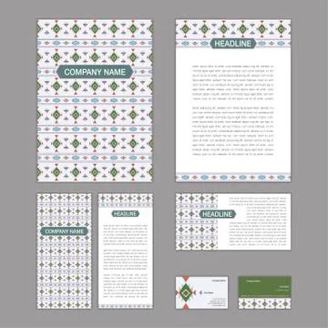 Set of abstract brochure templates. leaflet, banner, flyer, business card. Et Stock Illustration