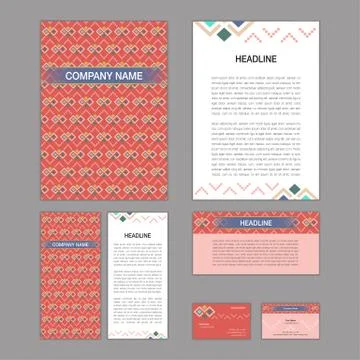Set of abstract brochure templates. leaflet, banner, flyer, business card. Et Stock Illustration