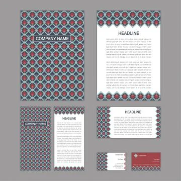 Set of abstract brochure templates. leaflet, banner, flyer, business card. Et Stock Illustration