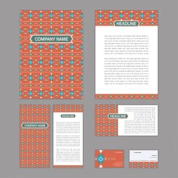 Set of abstract brochure templates. leaflet, banner, flyer, business card. Et Stock Illustration
