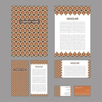 Set of abstract brochure templates. leaflet, banner, flyer, business card. Et Stock Illustration