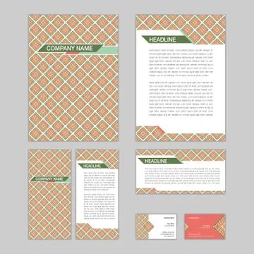 Set of abstract brochure templates. leaflet, banner, flyer, business card. Et Stock Illustration