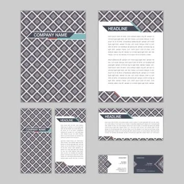 Set of abstract brochure templates. leaflet, banner, flyer, business card. Et Stock Illustration