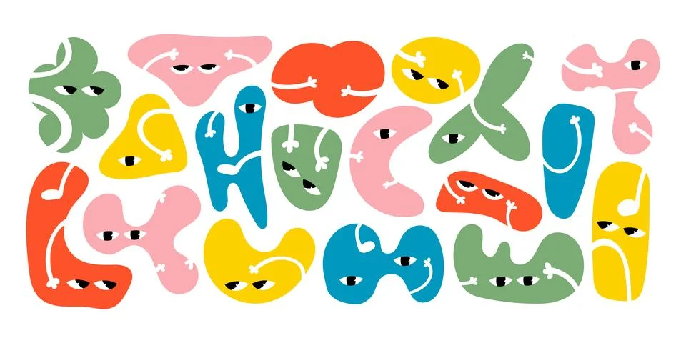 Set of abstract character figure Stock Illustration