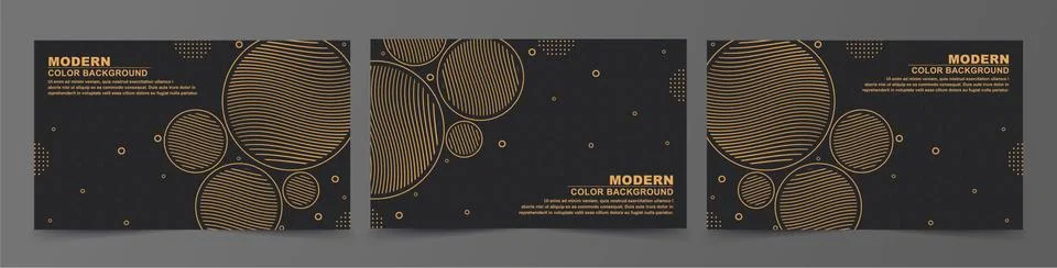 Set of Abstract circle background with black color. Stock Illustration