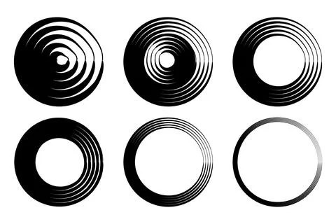 Set of abstract circle. Black round frames. Elements for design. Vector 库存插图