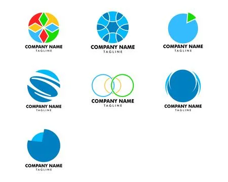 Set of Abstract circle logo Stock Illustration