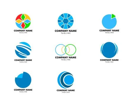Set of Abstract circle logo Stock Illustration