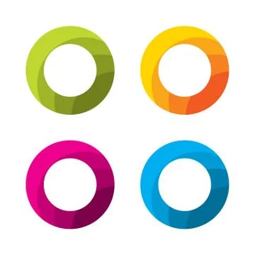 Set of abstract circle logo template Stock Illustration