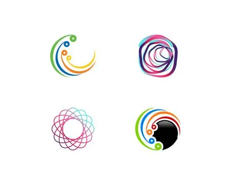 Set of Abstract Circle Logo Template Stock Illustration