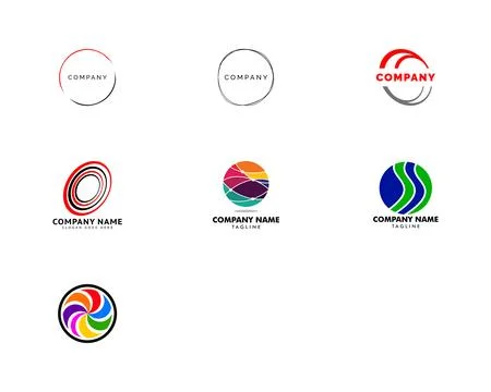Set of Abstract circle vector logo template Stock Illustration