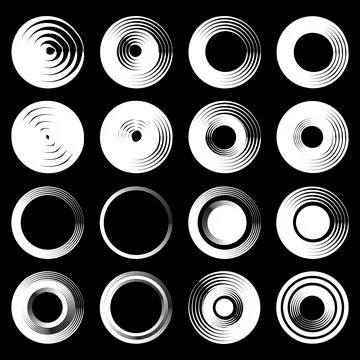 Set of abstract circle. White round frames. Elements for design. Vector Illustrazione stock