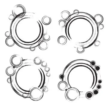 Set of Abstract Circles Badges Stock Illustration