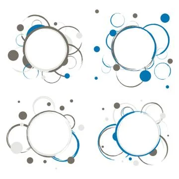 Set of Abstract Circles Badges Stock Illustration