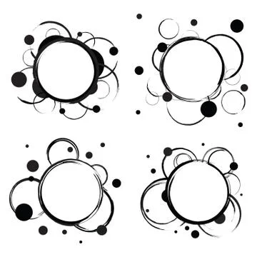 Set of Abstract Circles Badges Stock Illustration
