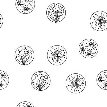 A set of abstract circles. Graphic elements. Drawn by hand. Seamless pattern Stock Illustration