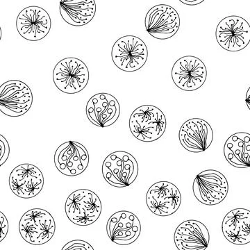 A set of abstract circles. Graphic elements. Drawn by hand. Seamless pattern Stock Illustration