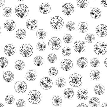 A set of abstract circles. Graphic elements. Drawn by hand. Seamless pattern Stock Illustration