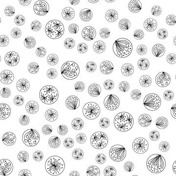A set of abstract circles. Graphic elements. Drawn by hand. Seamless pattern Stock Illustration