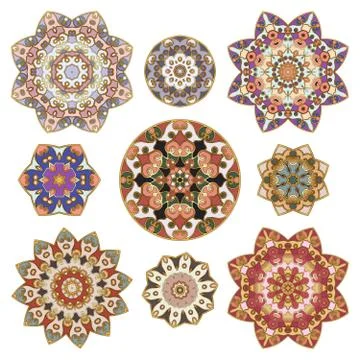 Set of abstract circular element. Stock Illustration