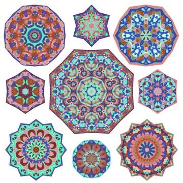 Set of abstract circular element. Stock Illustration