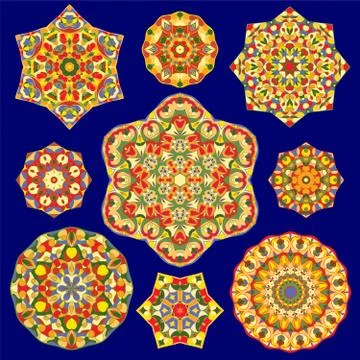 Set of abstract circular elements. 스톡 일러스트