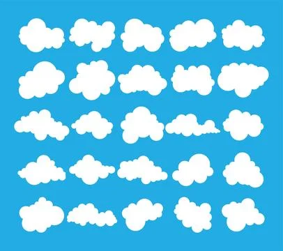 Set of abstract cloud illustration design. Modern flat sky cloud design template Stock Illustration