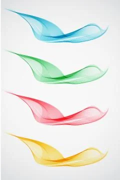 Set of abstract color wave Stock Illustration