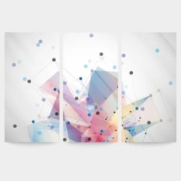 Set of abstract colored backgrounds, triangle design vector illustration Stock Illustration
